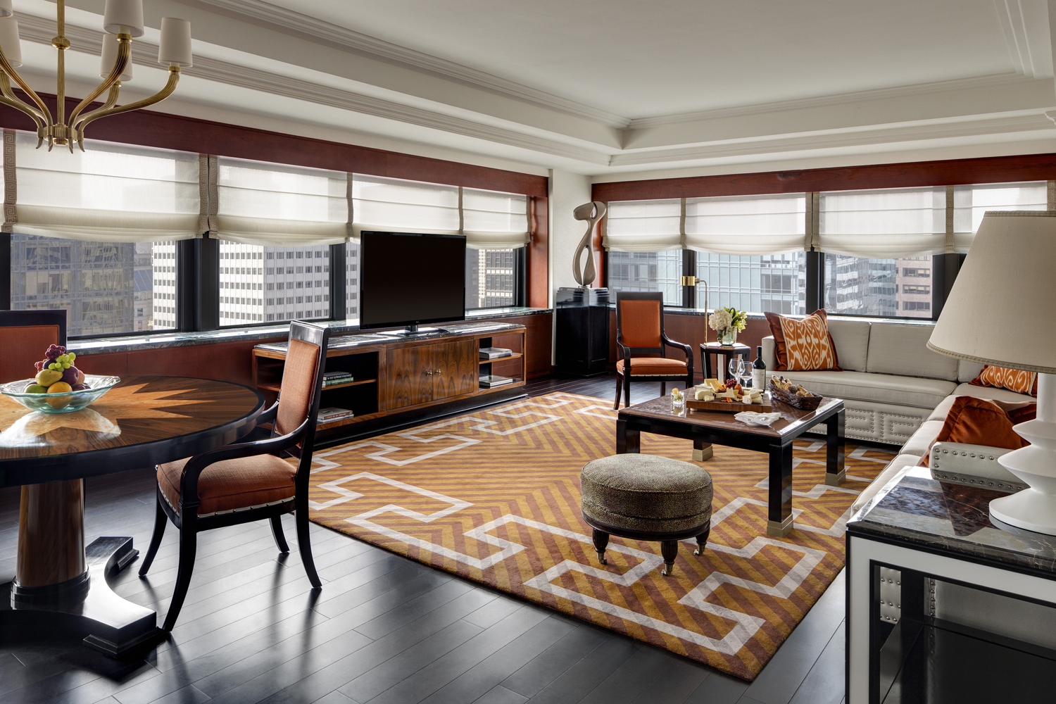Corner Suite Living Room at The Towers at Lotte New York Palace